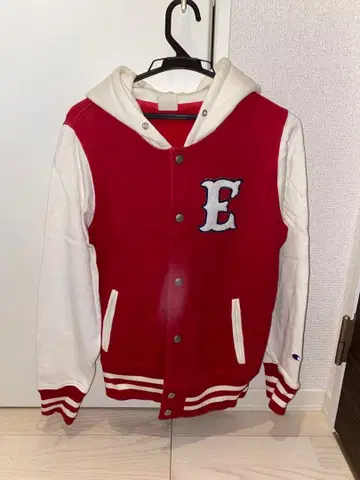 Champion 후드 부착 후드티 레드/화이트