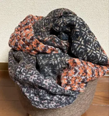 에피스 epice 스톨 대형 울 블랙 베이스 멀티 컬러 일본풍 패턴