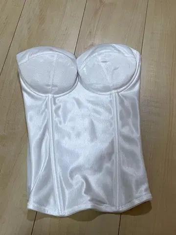 화이트 브라이덜 이너 뷔스티에 화이트 태피 팬츠 2종 세트