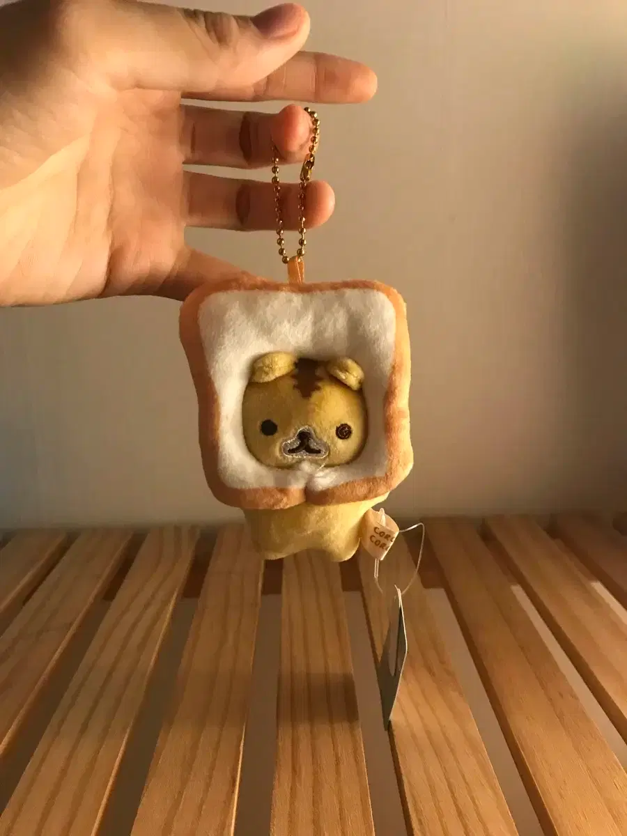 Japanese Classic Style Rilakkuma Toast Doll Keyring Korokorokoronya