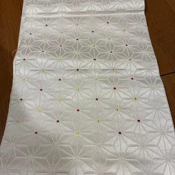 화이트 꽃 문양 후쿠로 오비