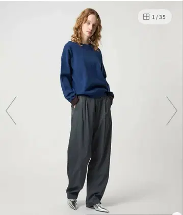 [ 6(ROKU) ] P/W 배럴 팬츠 그레이 34