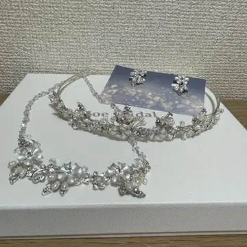 브라이덜 액세서리 세트 티아라, 목걸이, 귀찌 3종 세트