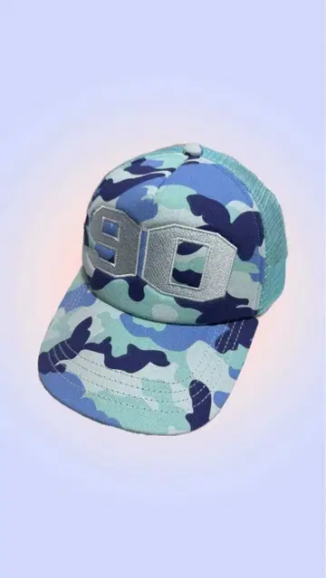 9090 넘버링 메쉬 캡 파랑 카모플라쥬