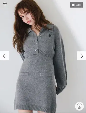 dazzlin 2 피스 니트 미니 원피스