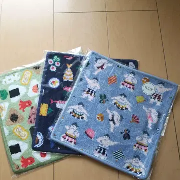 페이 타월 손수건 3개 세트 핫케요이 오스시 오무스비코로리