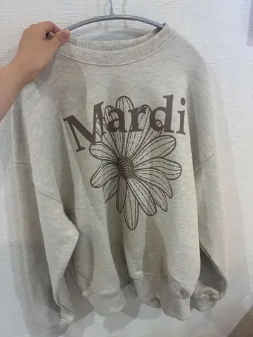 Mardi 꽃무늬 오버 사이즈 맨투맨