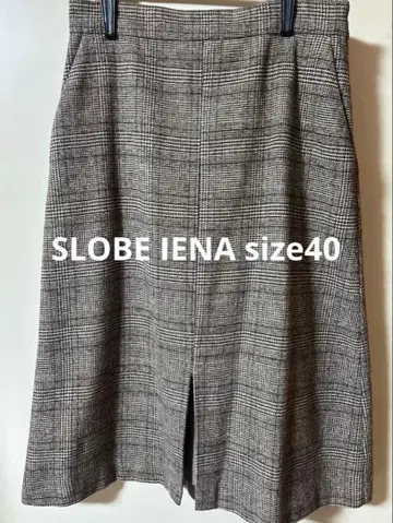 SLOBE IENA 체크 무늬 겨울 스커트 L
