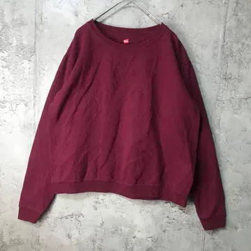 B663 구제 의류 트레이닝복 맨투맨 크림슨 무지 90s Y2K