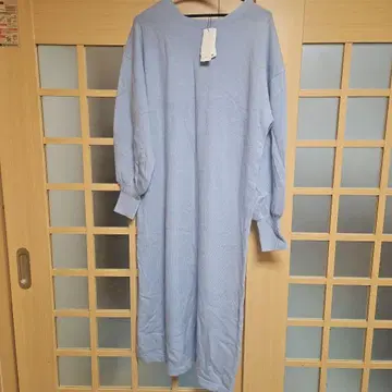 BEATRICE 라이트 블루 니트 롱 원피스