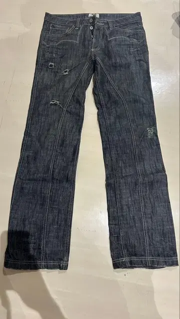 ANTIK DENIM 다크 블루 스트레이트 청바지