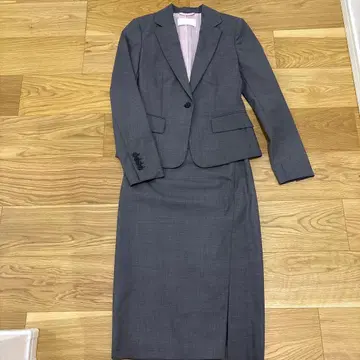 BOSS 그레이 울 스커트 수트 셋업 36