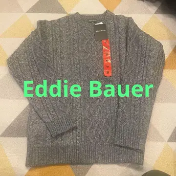 [ 새상품 ] Eddie Bauer 케이블 니트 스웨터 M 차콜 그레이