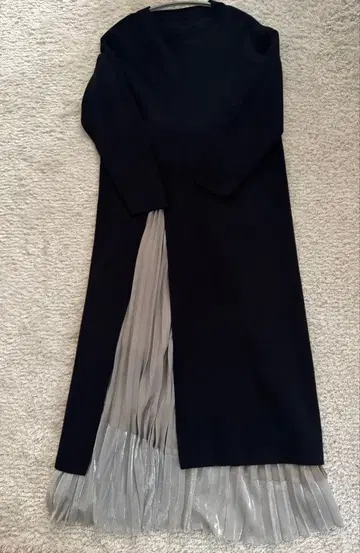 컨디션 최상 ELENDEEK 셋업 니트 원피스 플리츠 롱 스커트