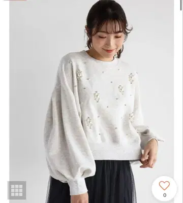 Vin 비쥬 모티브 맨투맨 라이트 그레이