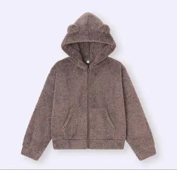 GU 브라운 플리스 후드티 M 사이즈