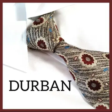 더반 durban 넥타이 베이지 꽃무늬 비즈니스