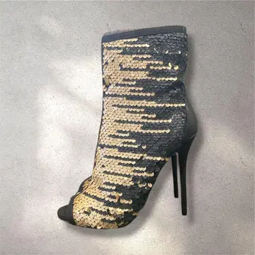 [ 새상품 ] 스팽글 장식 오픈토 부티