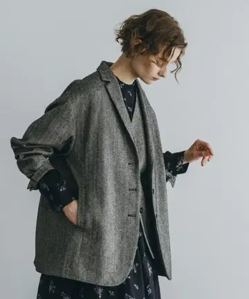 nest Robe : 25aw 린넨 울 헤링본 자켓