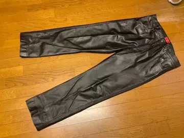 가죽 천연 가죽 블랙 팬츠