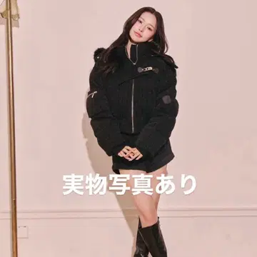 미사용 새상품 Randy 비대칭 버클 트위드 패딩 자켓