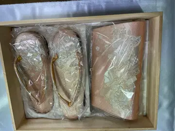 꽃무늬 자수 조리 와 백 세트