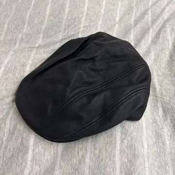 블랙 합성 피혁 헌팅모