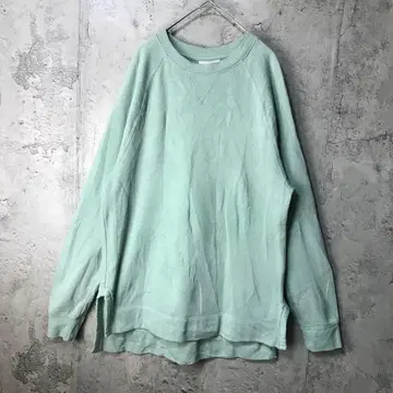 B667 구제 의류 트레이닝복 맨투맨 래글런 톤 다운 그린 무지