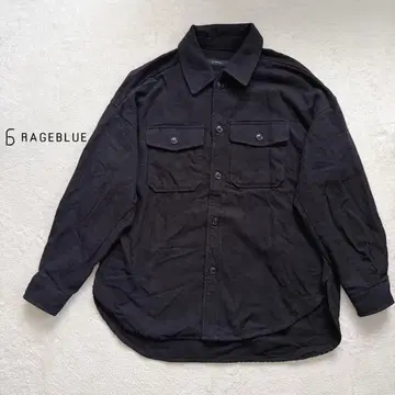 새상품급 레이지블루 코튼 자켓 긴팔 셔츠 M 블랙 루즈한 사이즈