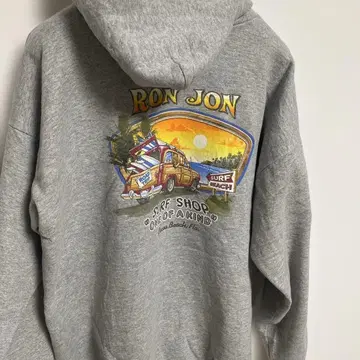 RON JON 그레이 후드 부착 후드 맨투맨 속기모 XL