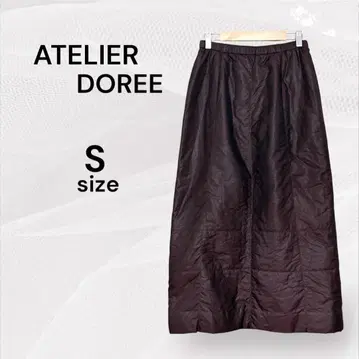 ATELIER DOREE 다크 브라운 버건디 타이트 스커트 충전솜 포함