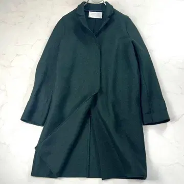 새상품급 해리스 워프 런던 체스터 울 코트 일자 단추 다크 그린