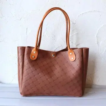 숄더 토트백 엠보 브라운 브라운 계열 일본제 핸드메이드 05214