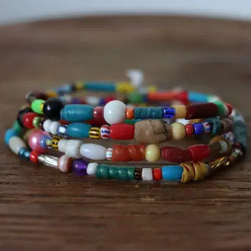 크리스마스 비즈 화이트 하트 아프리칸 비즈 잠자리 볼 1줄