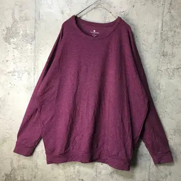 B669 구제 의류 롱 T 마젠타 무지 90s Y2K