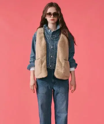 LeMelange 새상품 에코 퍼 베스트 [8553701]