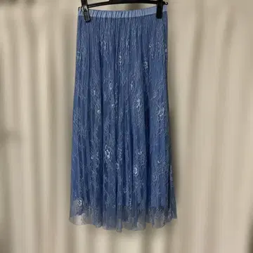 라이트 블루 레이스 플리츠 스커트