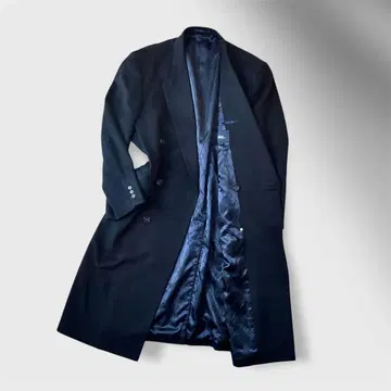 빈티지 일본제 캐시미어 100% 더블 브레스트 체스터 코트 구제 의류