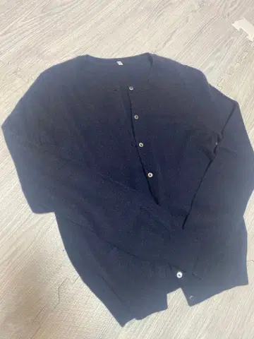 무인양품 네이비 캐시미어 100% 가디건 L