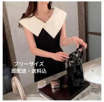 [ 즉시 배송 배송비 포함 ] 미 라인! 햅번 컬러 원피스