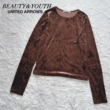 BEAUTY&YOUTH 벨로아 롱 슬리브 T셔츠 브라운