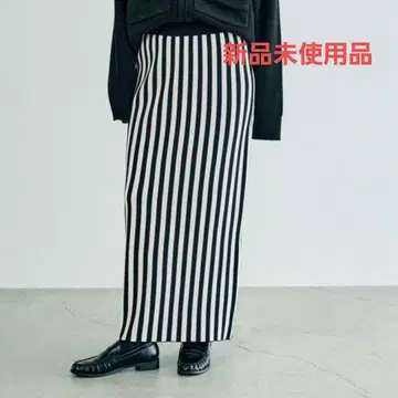 미사용 새상품 렙심 12G 스트라이프 니트 스커트