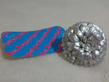 [ 판매:12/25까지 ] Eimi 코사지 가죽 꽃 실버 반지