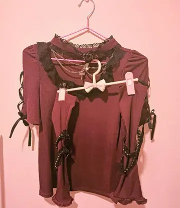 유메텐보 디어마이러브 십자가 초커 리브 상의