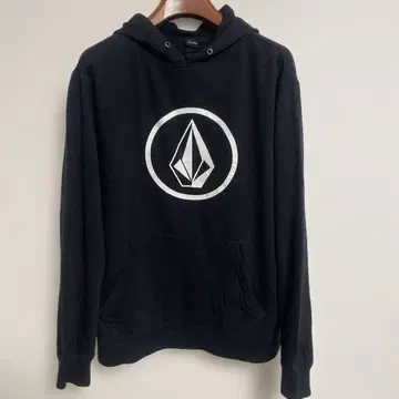 VOLCOM 블랙 로고 후드티 XL