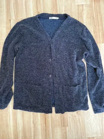 네이비 버튼 니트 가디건 M