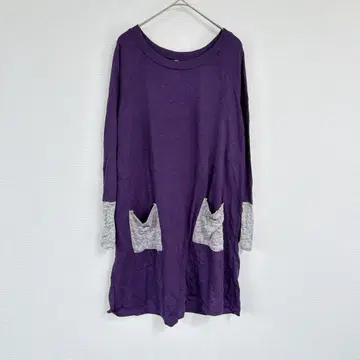 퍼플 [ X ] 긴팔 튜닉 심플 루즈핏 캐주얼