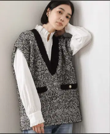 그레디 브릴리언트 베스트 Mix 리본얀 베스트 택 포함 미사용 새상품