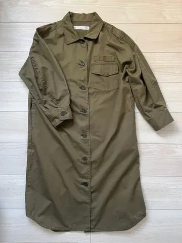 앤앤앤 5 긴팔 셔츠 원피스 카키 일본제