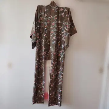 꽃무늬 브라운 코몬 기모노